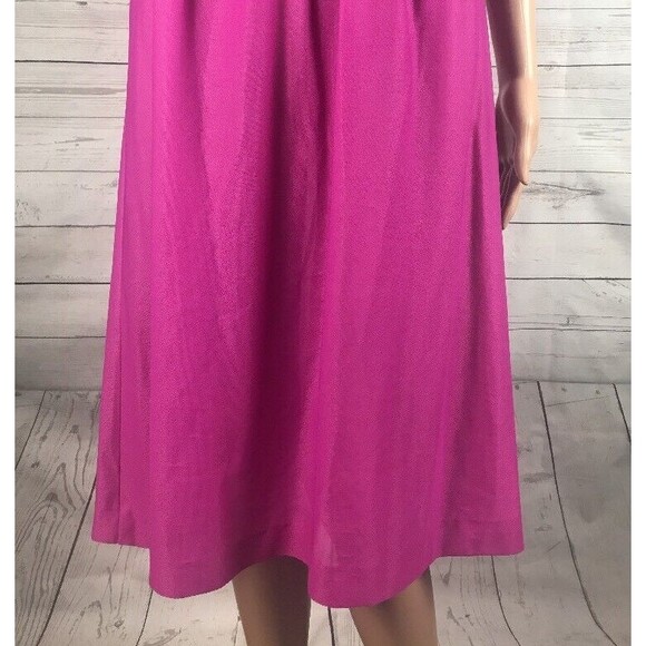 True Vintage Dress Size 13/14 Laurel Ridge Pink White Pleated Polyester Retro - Picture 8 of 12